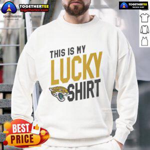 Alt Text: Official Jacksonville Jaguars This Is My Lucky Sweatshirt featuring team colors and logo for fans and game days.