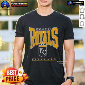 Alt Text: Official Kansas City Royals Baseball Logo Graphic on a 2025 T-Shirt, showcasing team pride and vibrant design.