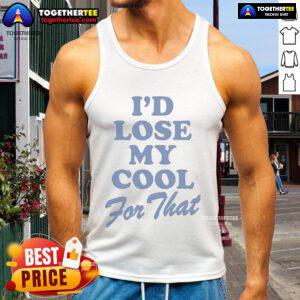 Alt Text: Lauren Watkins wearing a stylish Lose My Cool For That tank top, showcasing trendy summer fashion.