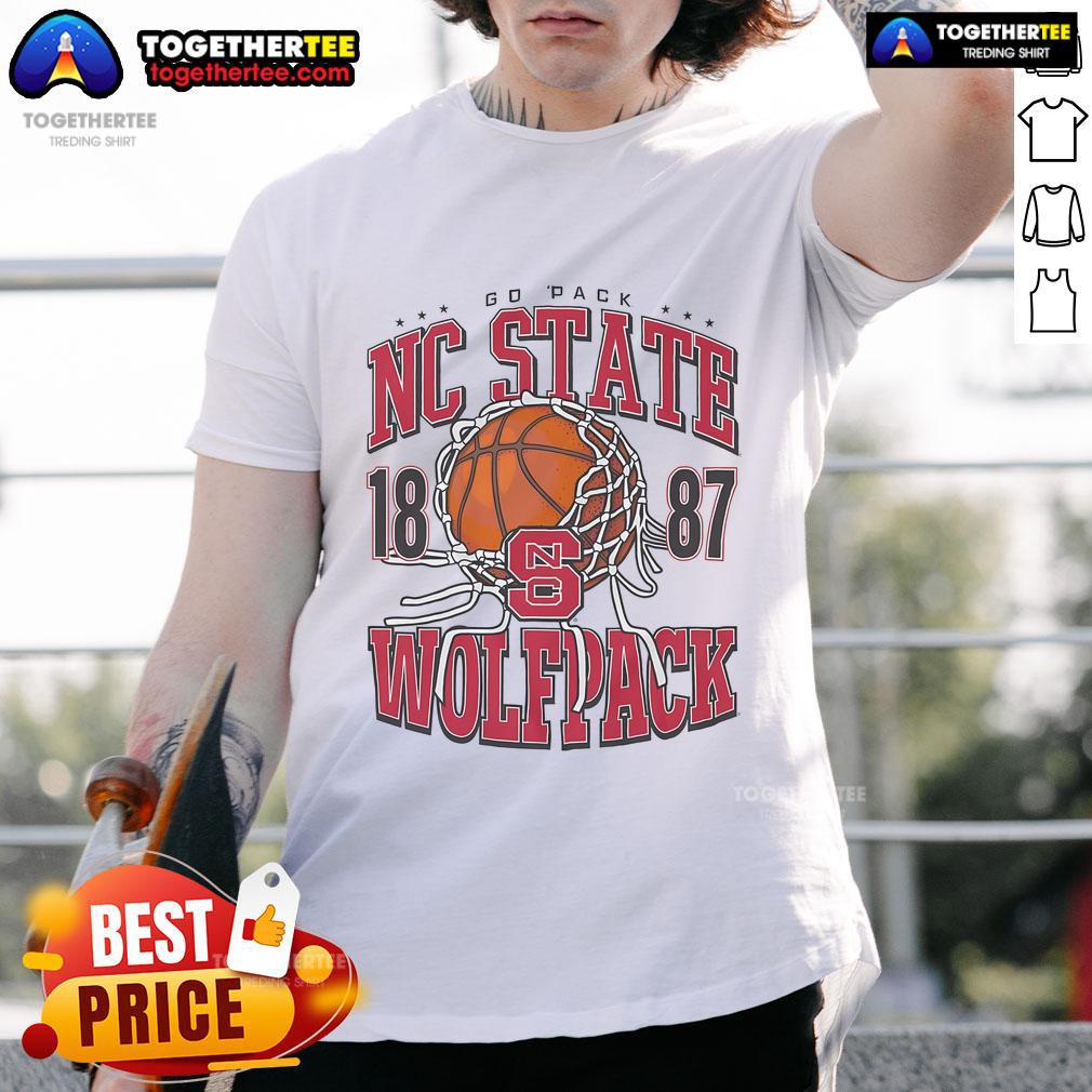 Official NC State Wolfpack Cut The Net T-Shirt featuring team colors and logo, perfect for fans celebrating victories.