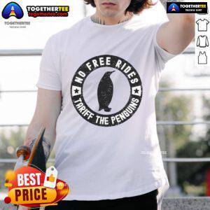 Alt Text: Official No Free Rides Tariff The Penguins T-Shirt featuring a bold graphic design and vibrant colors for fans.