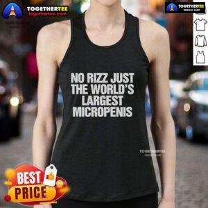 Official No Rizz tank top featuring the world's largest micropenis graphic, perfect for humor and bold fashion statements.