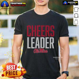 Official Ole Miss Rebels Cheers Leader T-Shirt featuring vibrant team colors and logo, perfect for game day spirit.