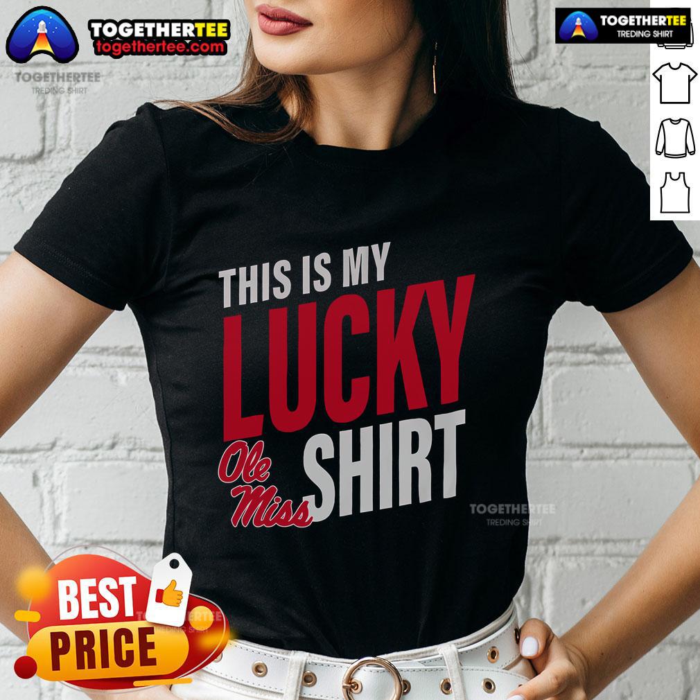 Official Ole Miss Rebels 'This Is My Lucky Ladies Tee' showcasing a stylish design for passionate Rebels fans.