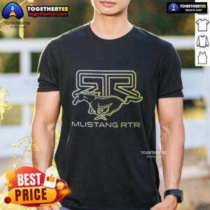 Alt Text: Official RTR Running Pony Mustang RTR T-Shirt featuring a stylish design for Mustang enthusiasts and car lovers.