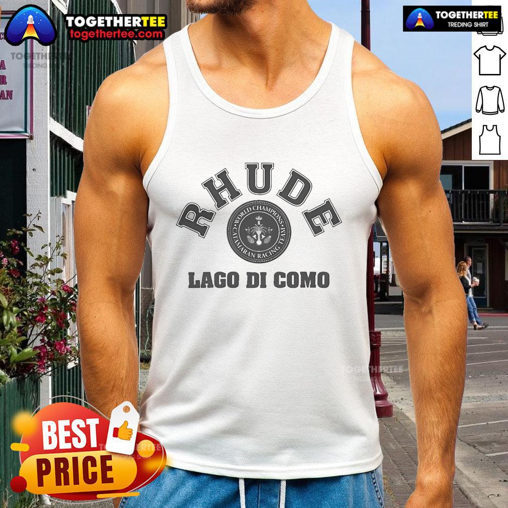 Official Rhude Lago Di Como Tank Top showcasing stylish design and premium fabric for modern fashion enthusiasts.