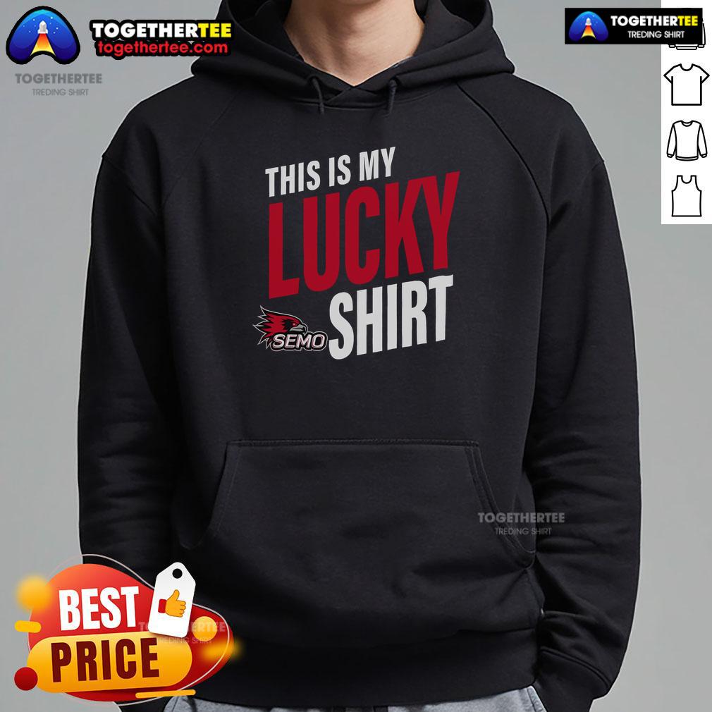 Official Southeast Missouri State Redhawks hoodie featuring a lucky design, perfect for fans and supporters.