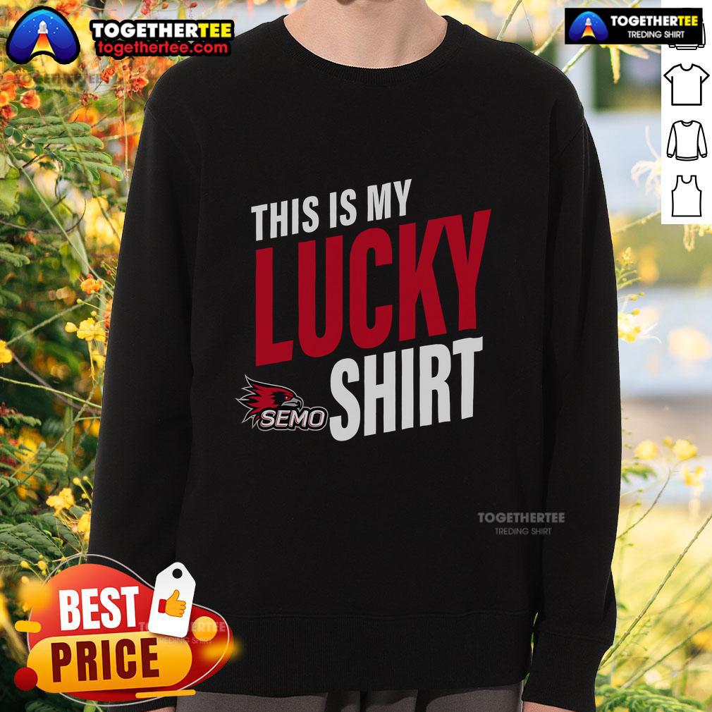Alt Text: Official Southeast Missouri State Redhawks sweatshirt with bold logo, perfect for fans and game day wear.