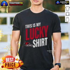Alt Text: Official Southeast Missouri State Redhawks This Is My Lucky T-shirt featuring vibrant team colors and logo design.