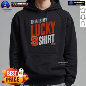 Official Syracuse Orange This Is My Lucky Hoodie in vibrant orange, perfect for fans showcasing team spirit and style.