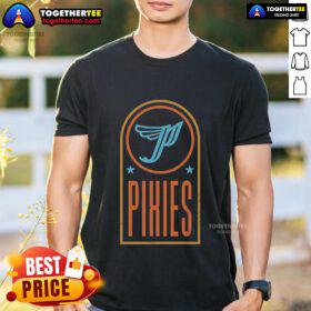 Alt Text: Official The Pixies Logo T-Shirt featuring the iconic band logo on a stylish black cotton tee. Perfect for fans!