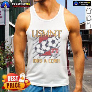 Official USMNT Dos a Cero tank top featuring vibrant colors and team logo, perfect for soccer fans and summer wear.