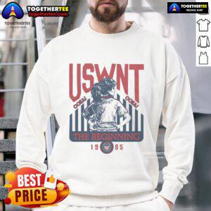 Official USWNT The Beginning 1985 Sweatshirt featuring vintage design, celebrating women's soccer history and team spirit.