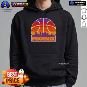 Official Vintage Phoenix Basketball Skyline Logo Hoodie featuring a stylish design for fans and collectors.