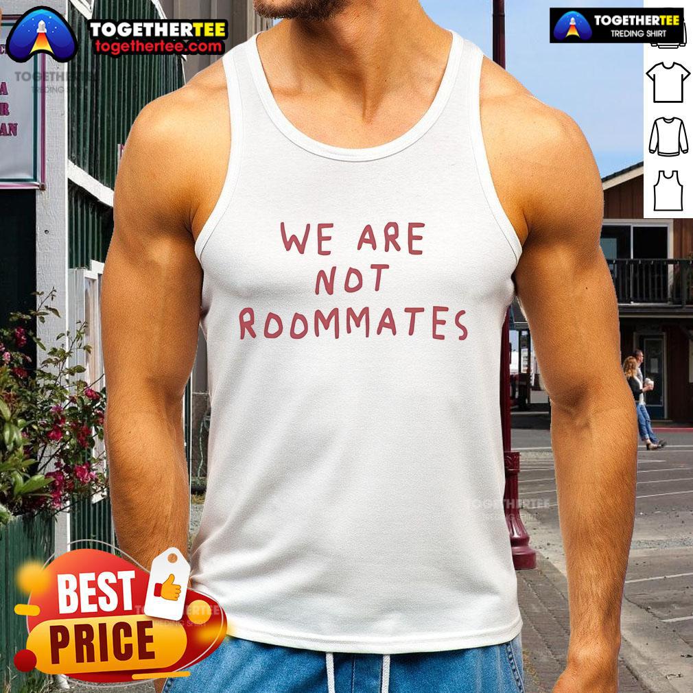 Official We Are Not Roommates Lesbian Tank Top featuring bold text design for LGBTQ+ pride and casual wear.