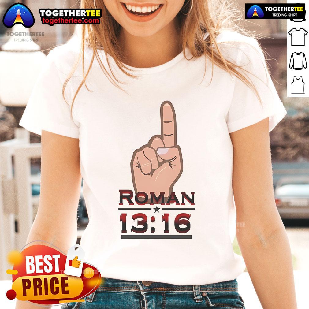 Official WrestleMania Roman 13-16 ladies tee featuring a stylish design for wrestling fans.