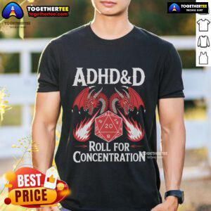Original Neurodiversity T-Shirt featuring ADHD & D&D design for concentration, promoting neurodivergent pride and awareness.