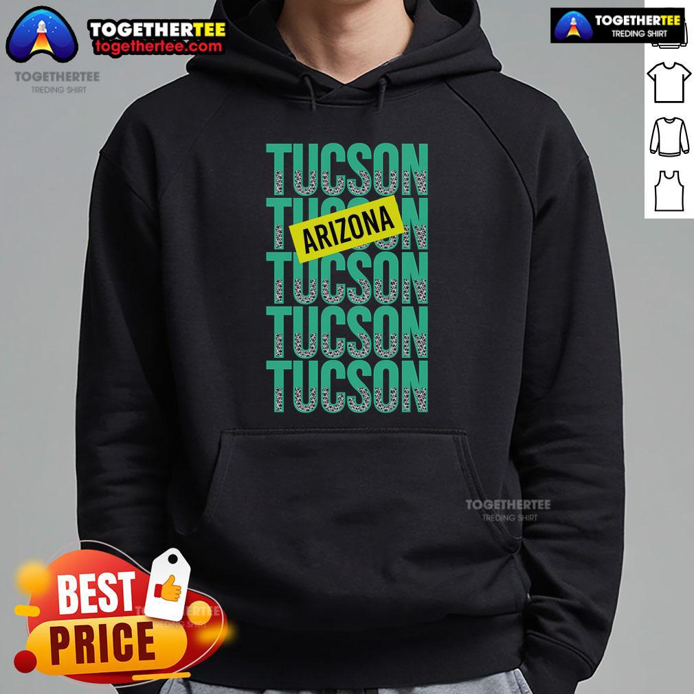 Original Tucson Arizona Repeat Logo Hoodie featuring a stylish design and vibrant colors, perfect for casual wear.