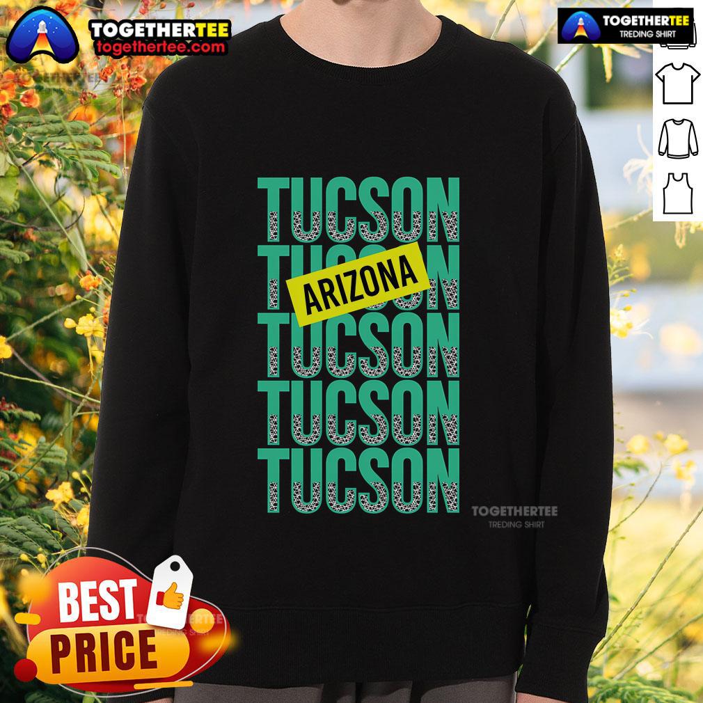 Original Tucson Arizona Repeat Logo Sweatshirt featuring a stylish design and vibrant colors for casual wear.