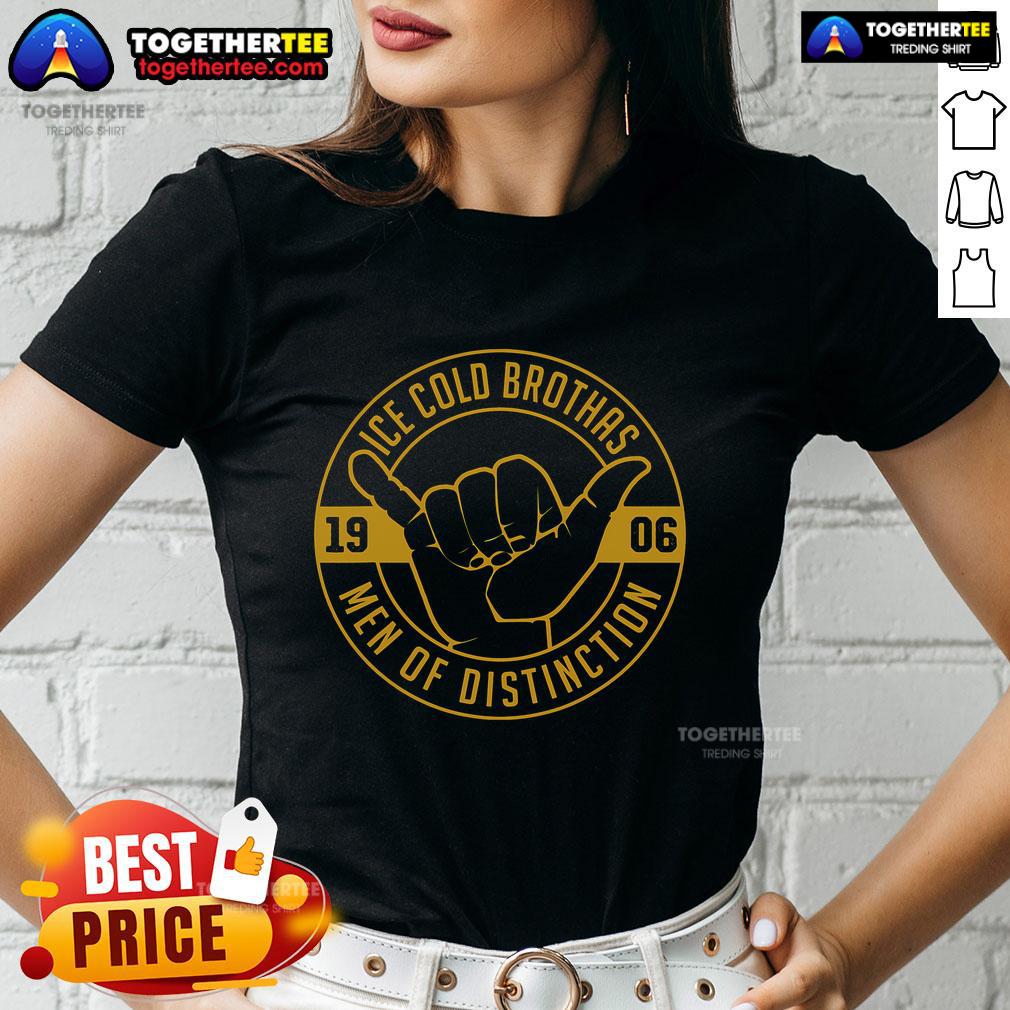 Premium Ice Cold Brothas Men of Distinction 1906 Alpha African Fraternity ladies tee in stylish design and vibrant colors.