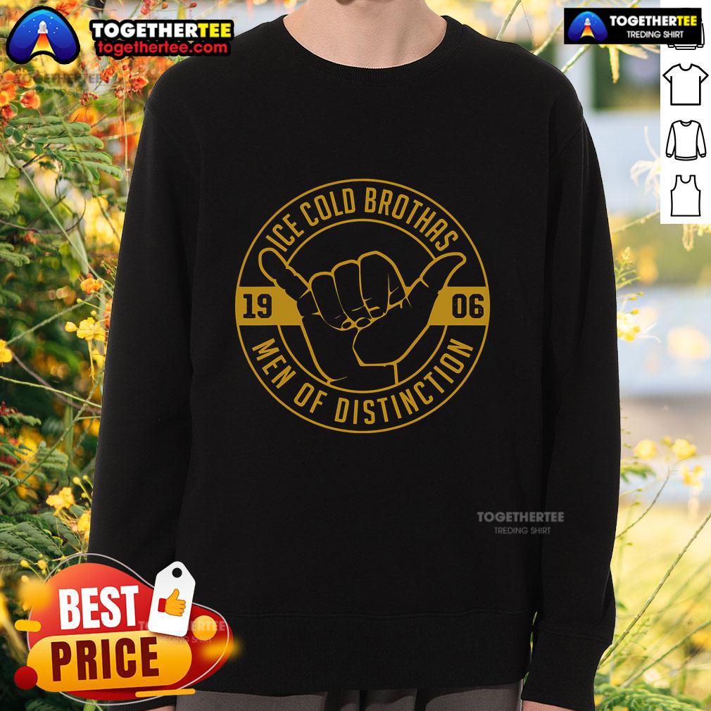 Premium Ice Cold Brothas Men of Distinction 1906 Alpha African Fraternity sweatshirt displayed on a stylish background.
