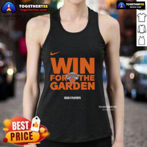 Premium NBA Playoffs win tank top featuring New York Knicks logo for 2025, perfect for fans celebrating at The Garden.