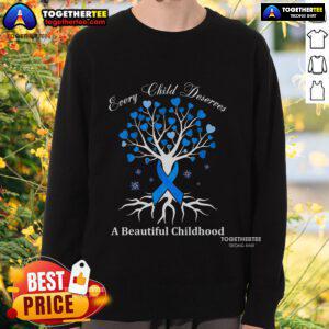 Premium Pinwheels Blue Ribbon Child Abuse Prevention Awareness Sweatshirt featuring a vibrant design supporting the cause.