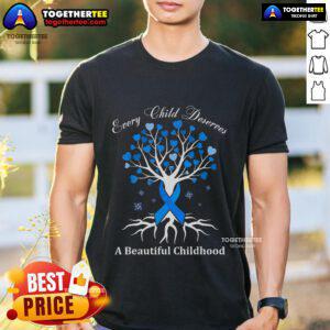 Premium Pinwheels Blue Ribbon Child Abuse Prevention Awareness T-Shirt featuring vibrant pinwheel design and blue ribbon symbol.