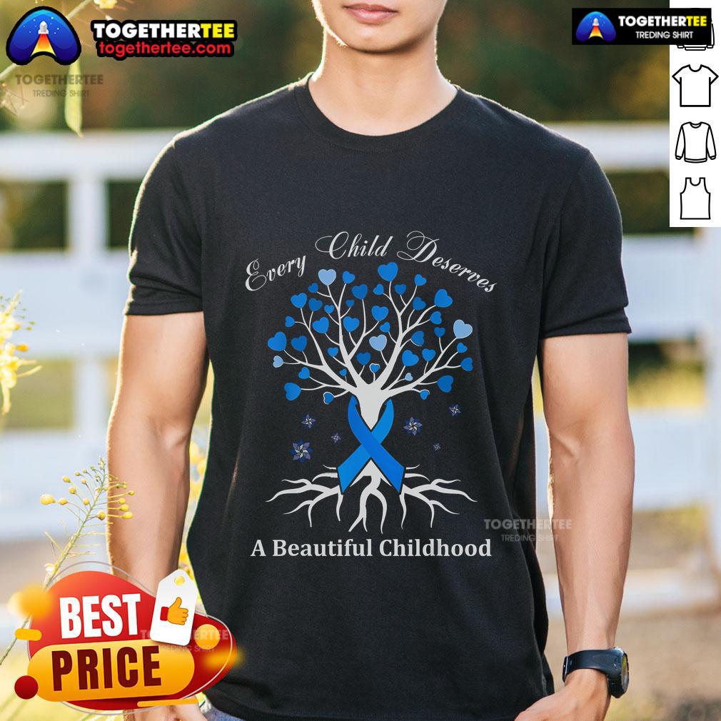Premium Pinwheels Blue Ribbon Child Abuse Prevention Awareness T-Shirt featuring vibrant pinwheel design and blue ribbon symbol.