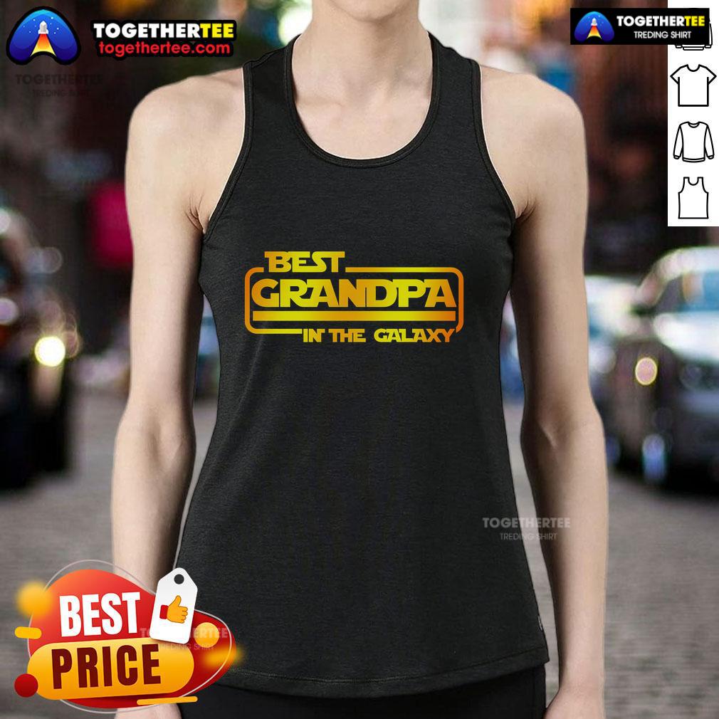 Pretty Best Grandpa in the Galaxy Tank Top featuring a fun design for proud grandfathers, perfect for casual wear.