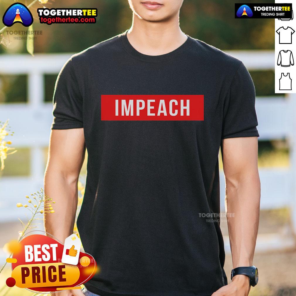 Top Anti Trump Impeach 45th President T-Shirt featuring bold text design, perfect for protests and political statements.