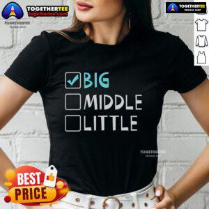 Top Big Middle Little Big Brother Ladies Tee featuring a stylish design perfect for siblings and family bonding.