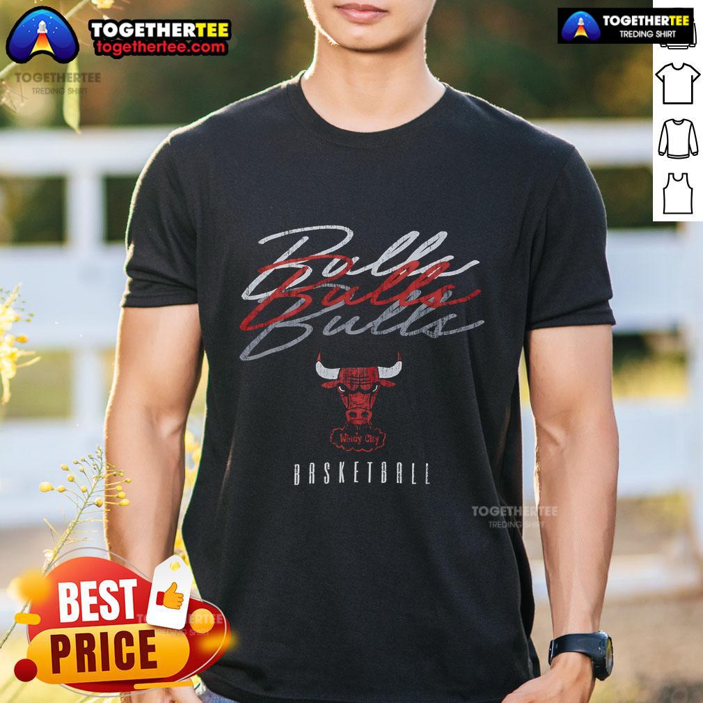 Top Chicago Bulls Hardwood Classics Triple Stack T-Shirt featuring iconic team colors and logo, perfect for fans and collectors.