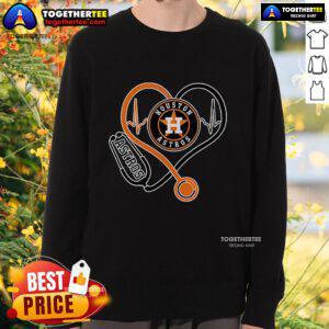 Alt Text: Stylish Top Houston Astros Nurse Heartbeat Baseball Sweatshirt featuring a unique design for fans and healthcare workers.