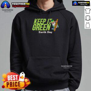 Eco-friendly Top Keep It Green Earth Day Hoodie in vibrant green, promoting sustainability and environmental awareness.