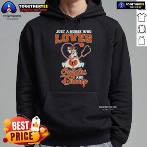 Top Mickey Mouse hoodie for nurses who love Orioles and Disney, featuring vibrant colors and playful design.