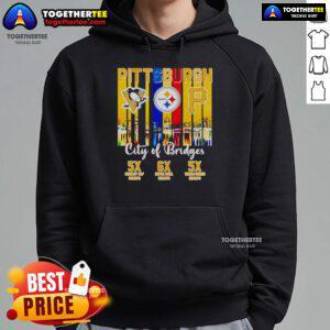 Cozy Top Pittsburgh City of Bridges hoodie featuring iconic bridge designs, perfect for city lovers and winter wear.