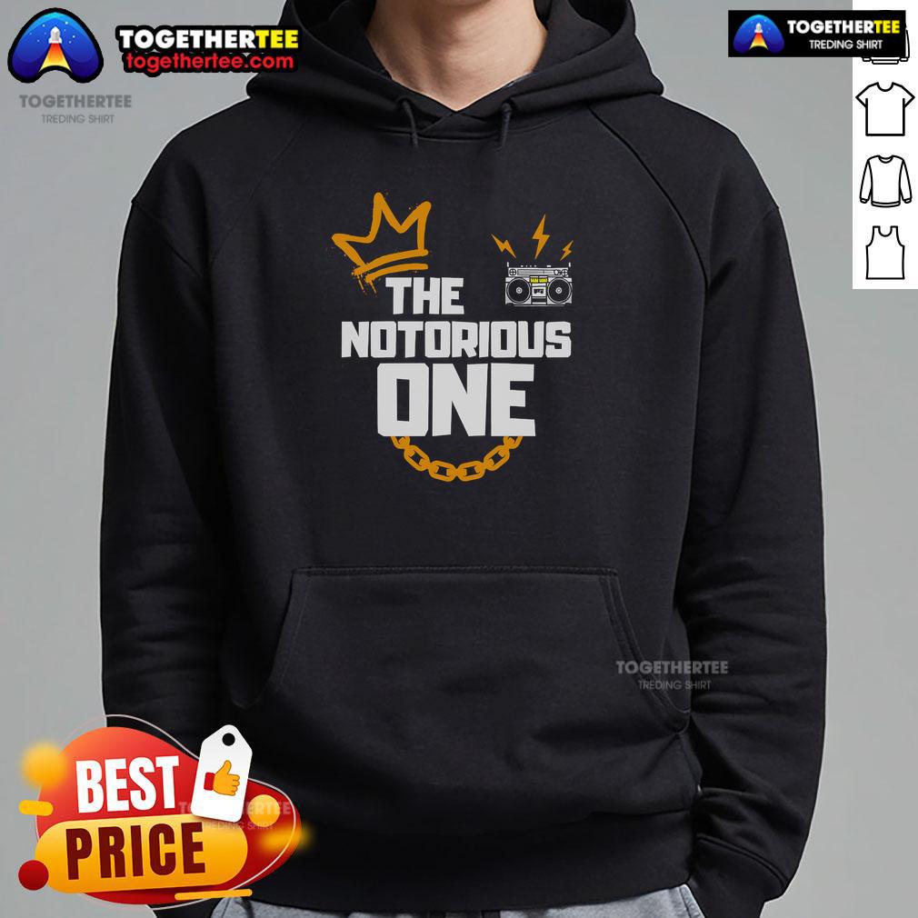 Alt Text: Top The Notorious One Hoodie featuring a stylish design, perfect for fans of iconic streetwear fashion.