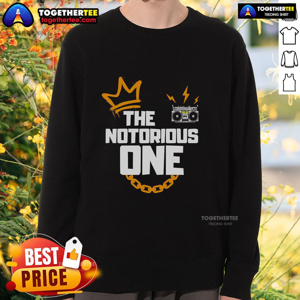 Top The Notorious One Sweatshirt featuring a bold design and comfortable fit, perfect for fans of The Notorious One.