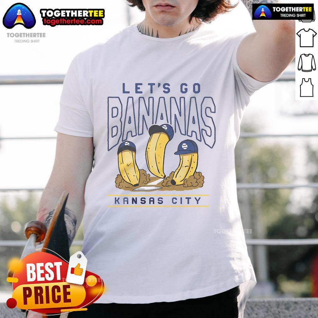 Funny Let's Go Bananas Kansas City Baseball T-Shirt featuring vibrant graphics and a playful design for fans.
