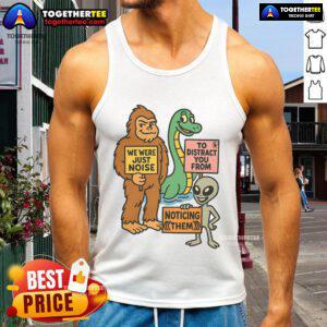 Alt Text: Funny Big Foot Loch Ness Alien Tank Top featuring quirky designs perfect for casual wear and humor lovers.
