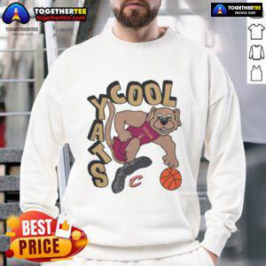Alt Text: Cleveland Cavaliers NBA sweatshirt featuring Staycool mascot, perfect for game day essentials at the stadium.