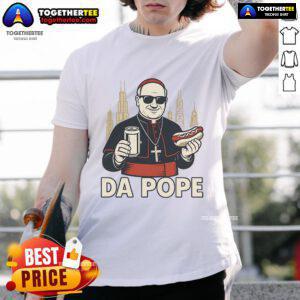 Good Da Pope Hot Dog America Chicago Pope Leo XIV T-Shirt featuring unique graphic design and vibrant colors.