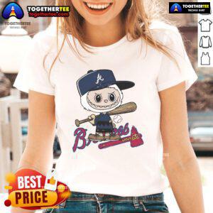 Alt Text: Good Labubu Charlie Brown Atlanta Braves ladies tee featuring vibrant graphics and a stylish design for female fans.