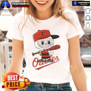 Good Labubu Charlie Brown Baltimore Orioles Ladies Tee in vibrant colors, perfect for women's baseball fans.