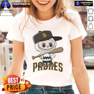 Good Labubu Charlie Brown San Diego Padres ladies tee featuring a stylish design for female fans of the team.