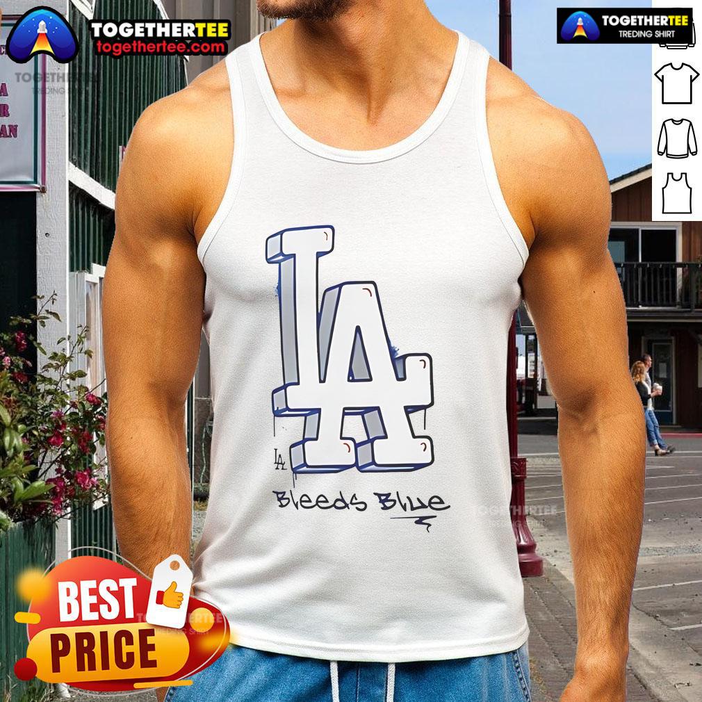 Good Los Angeles Dodgers Bleeds Blue tank top showcasing team pride and local hometown spirit in vibrant blue colors.