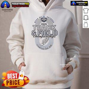 2025 NCAA DII Outdoor Track and Field Championships hoodie showcasing vibrant design and event logo.