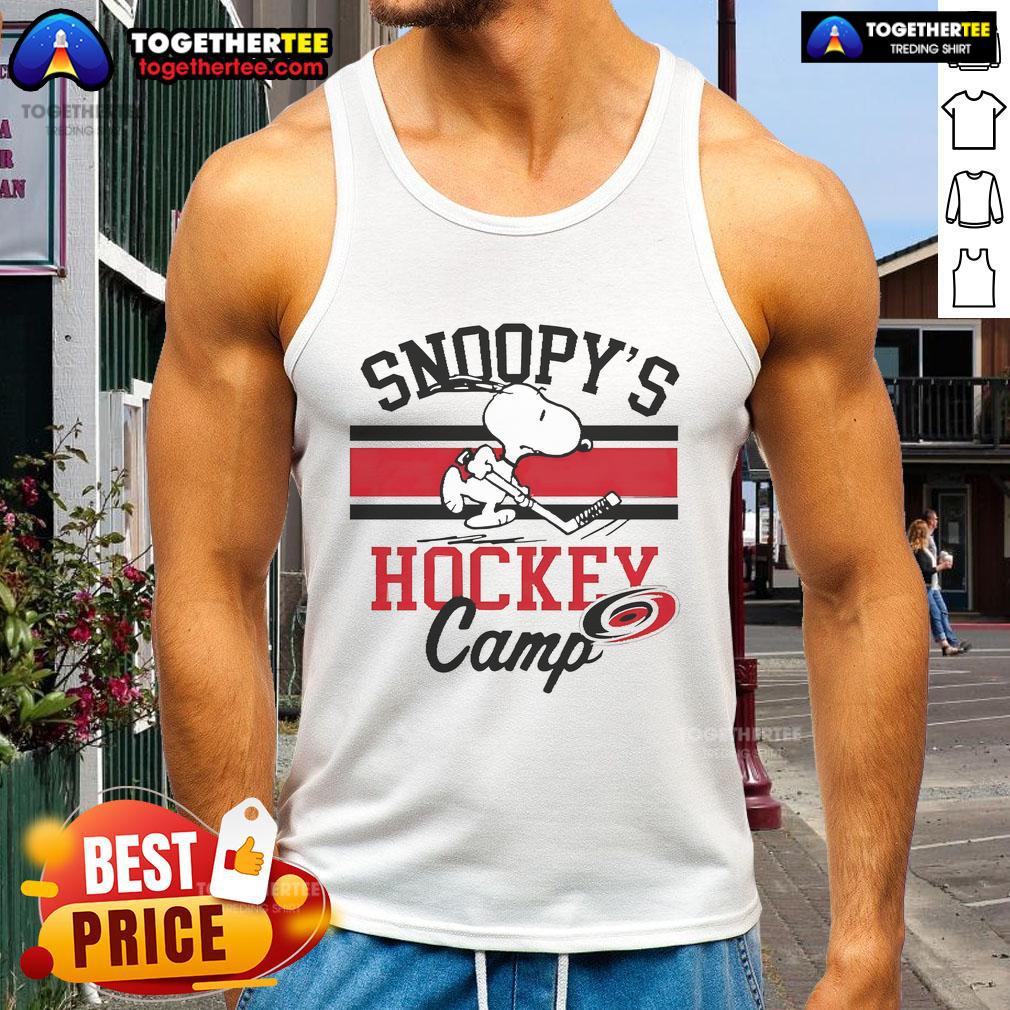 Good Snoopy Carolina Hurricanes tank top featuring Snoopy at Snoopys Camp, perfect for fans and summer style.