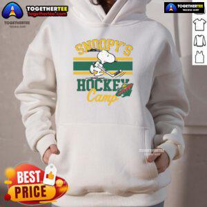 Good Snoopy Minnesota Wild hoodie from Snoopy's Hockey Camp featuring NHL all teams design, perfect for hockey fans.